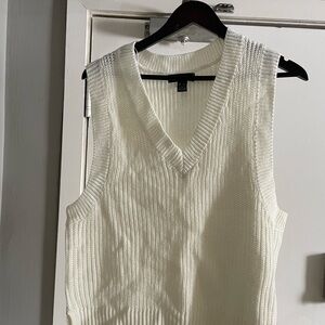White Sleeveless Knit Top